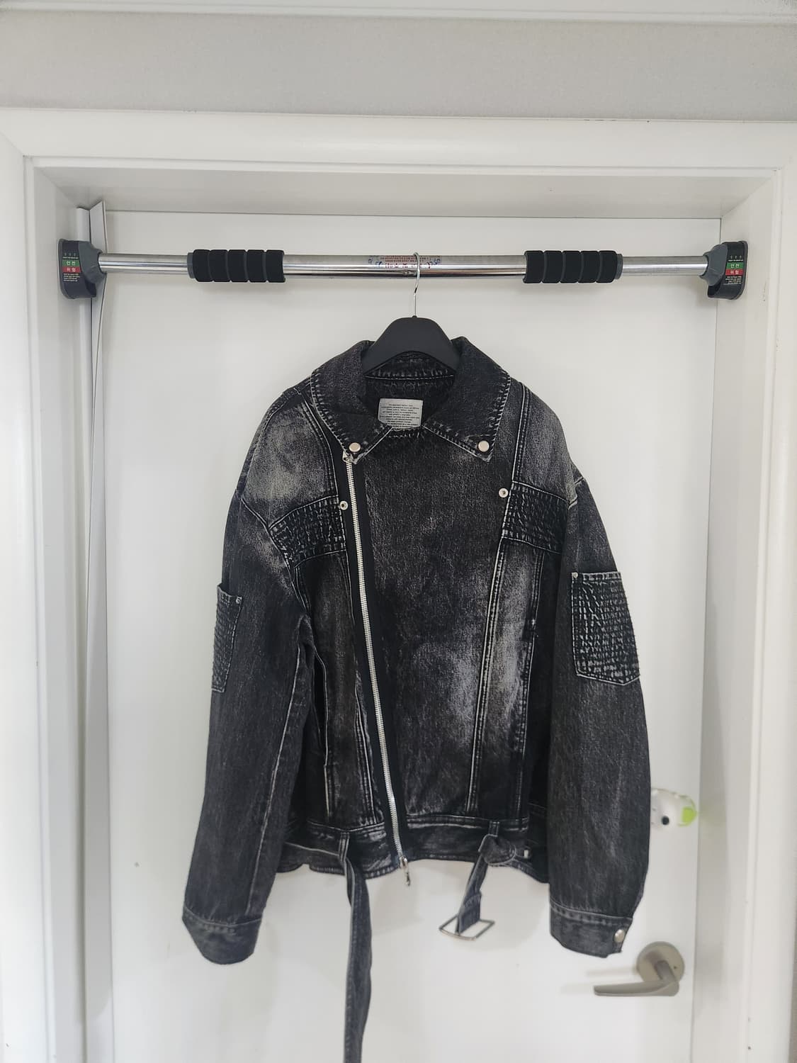 %새제품% 메종미네드 데님 라이더 자켓 L블랙 워싱 자켓 상품이미지2