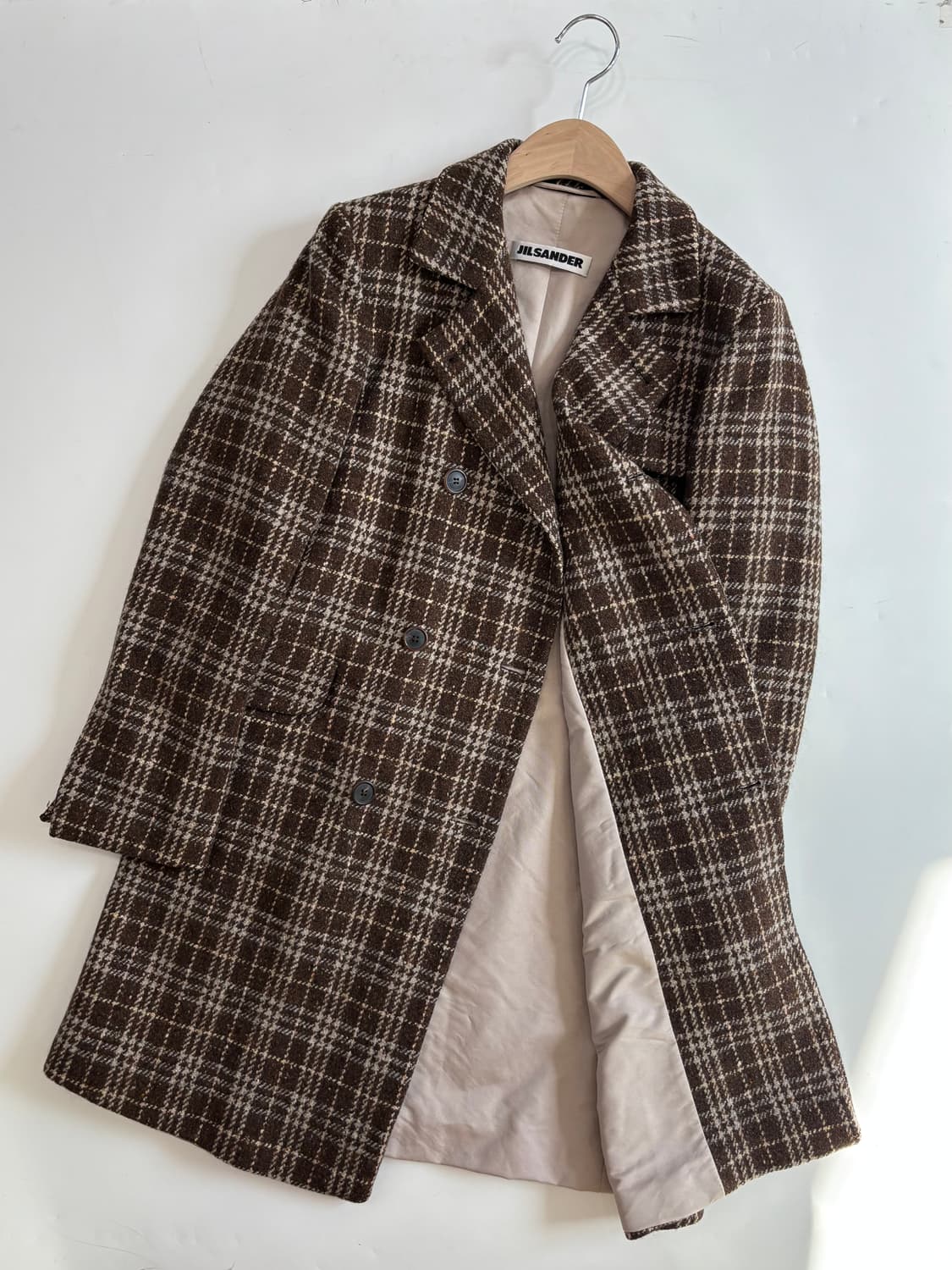 Jil Sander 질샌더 브라운 체크 더블 울 블레이저 상품이미지4