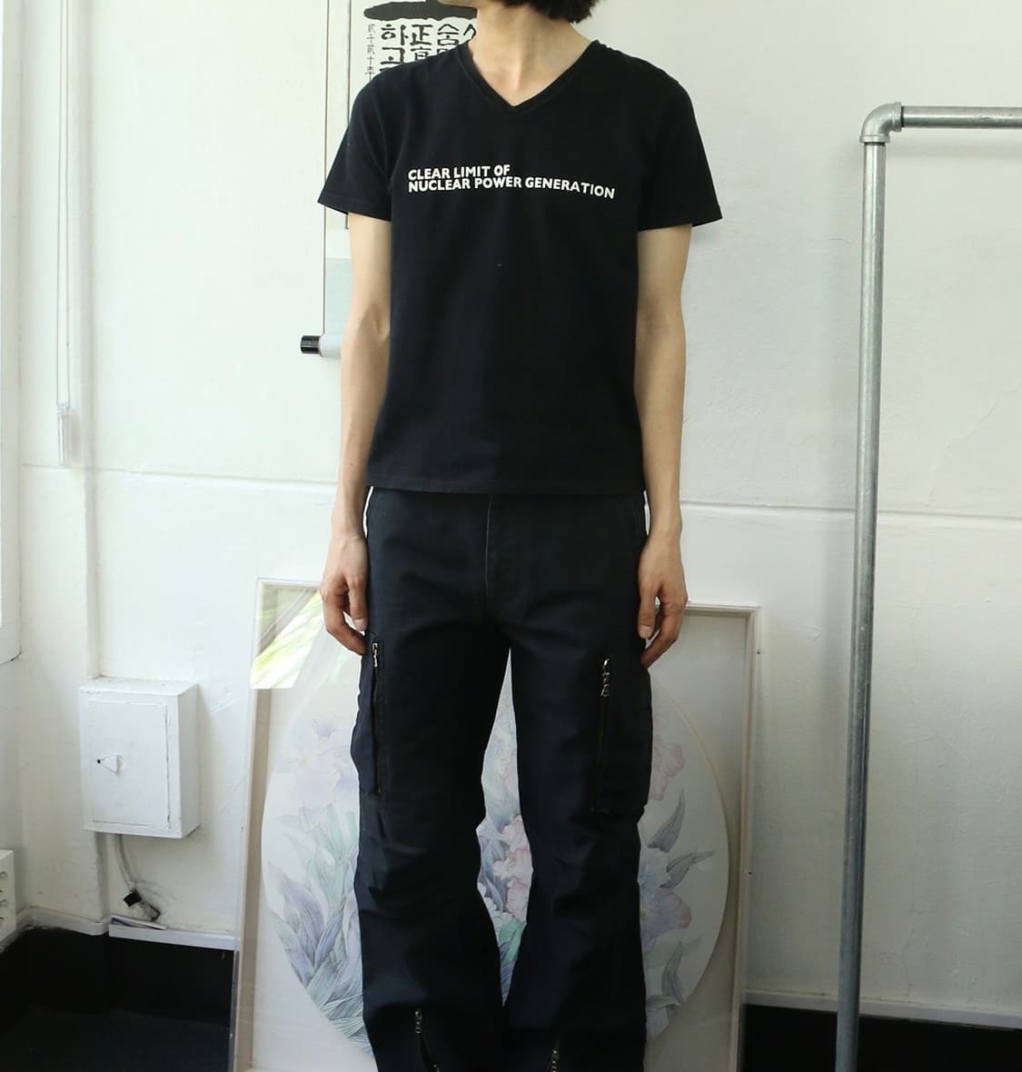 2000s 캐서린 햄넷 런던 블랙 반팔 티셔츠 상품이미지1