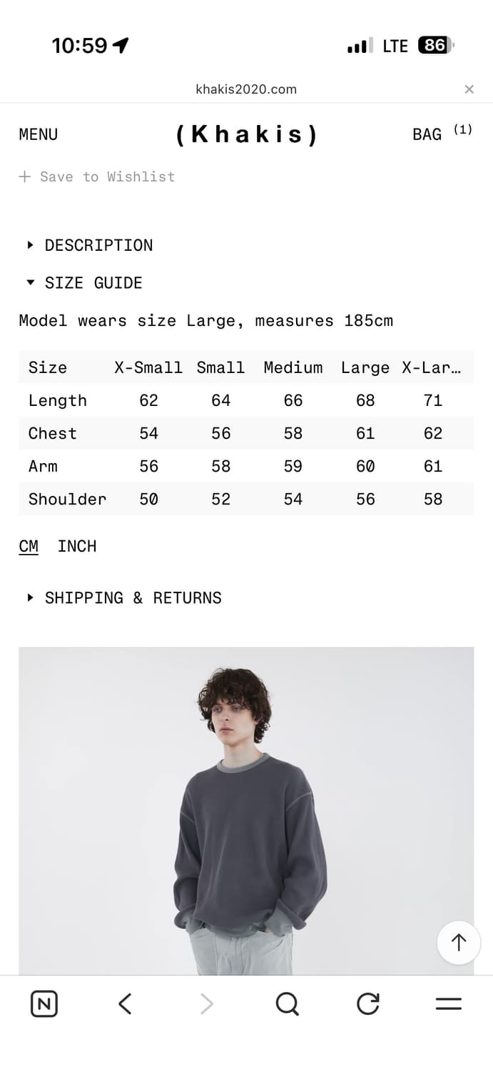 카키스 와플 크루넥 페디드블랙 xl 상품이미지2