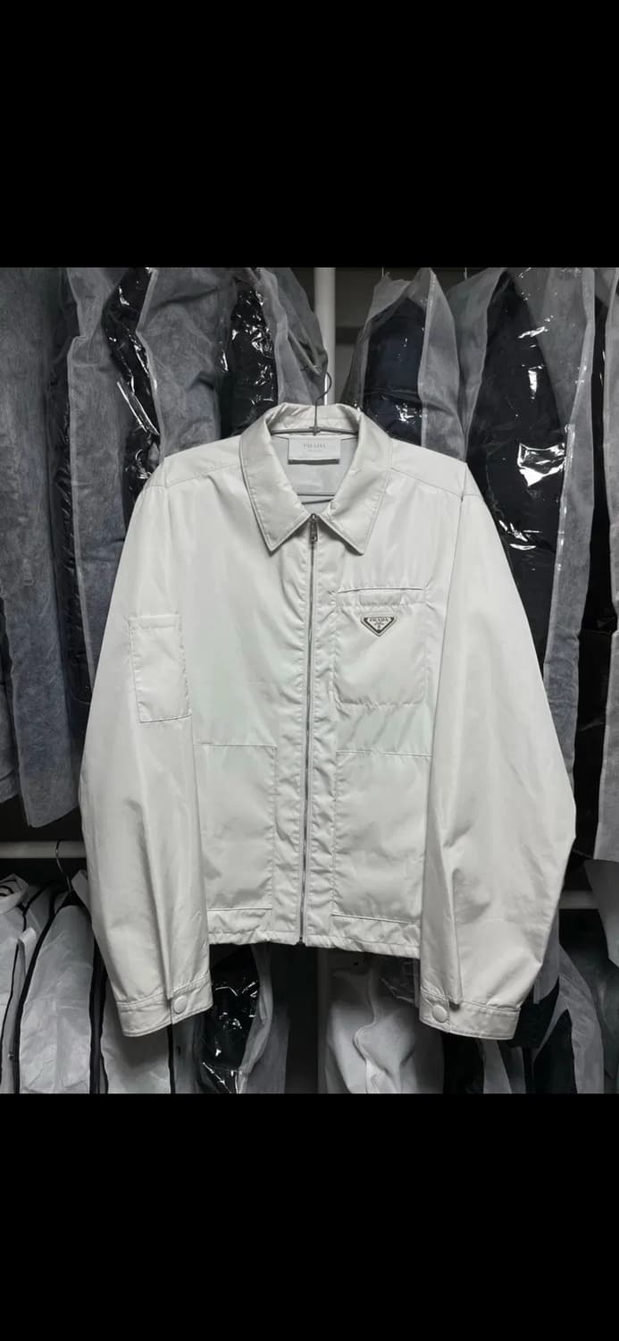 프라다 남성 리나일론 블루종 자켓 화이트(50) 상품이미지1