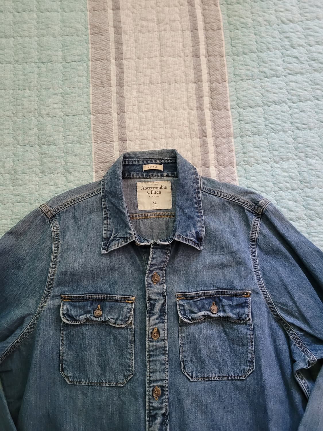 아베크롬비 Abercrombie 워크웨어 데님셔츠 XL 100-105 상품이미지3