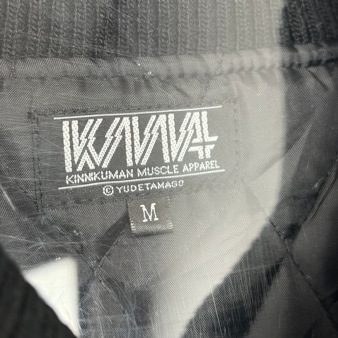 근육맨 작가 일러스트 가죽 바시티 자켓 상품이미지3