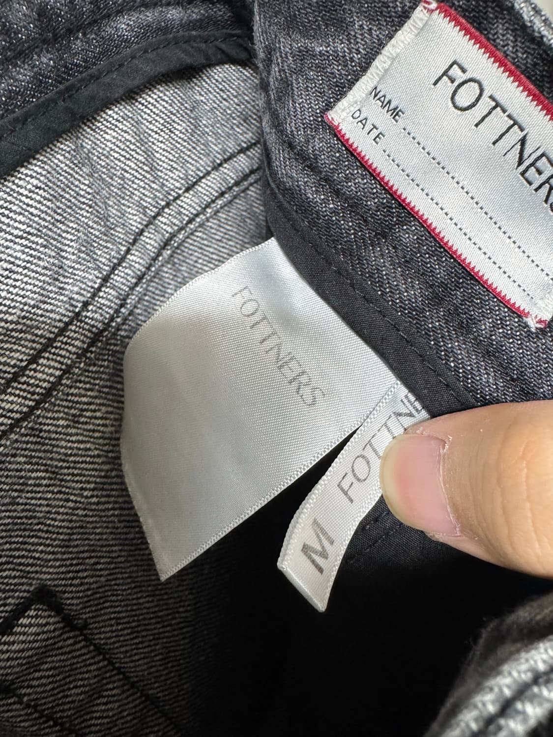 포트너스 라이트 투턱 와이드 진 블랙 M 상품이미지2