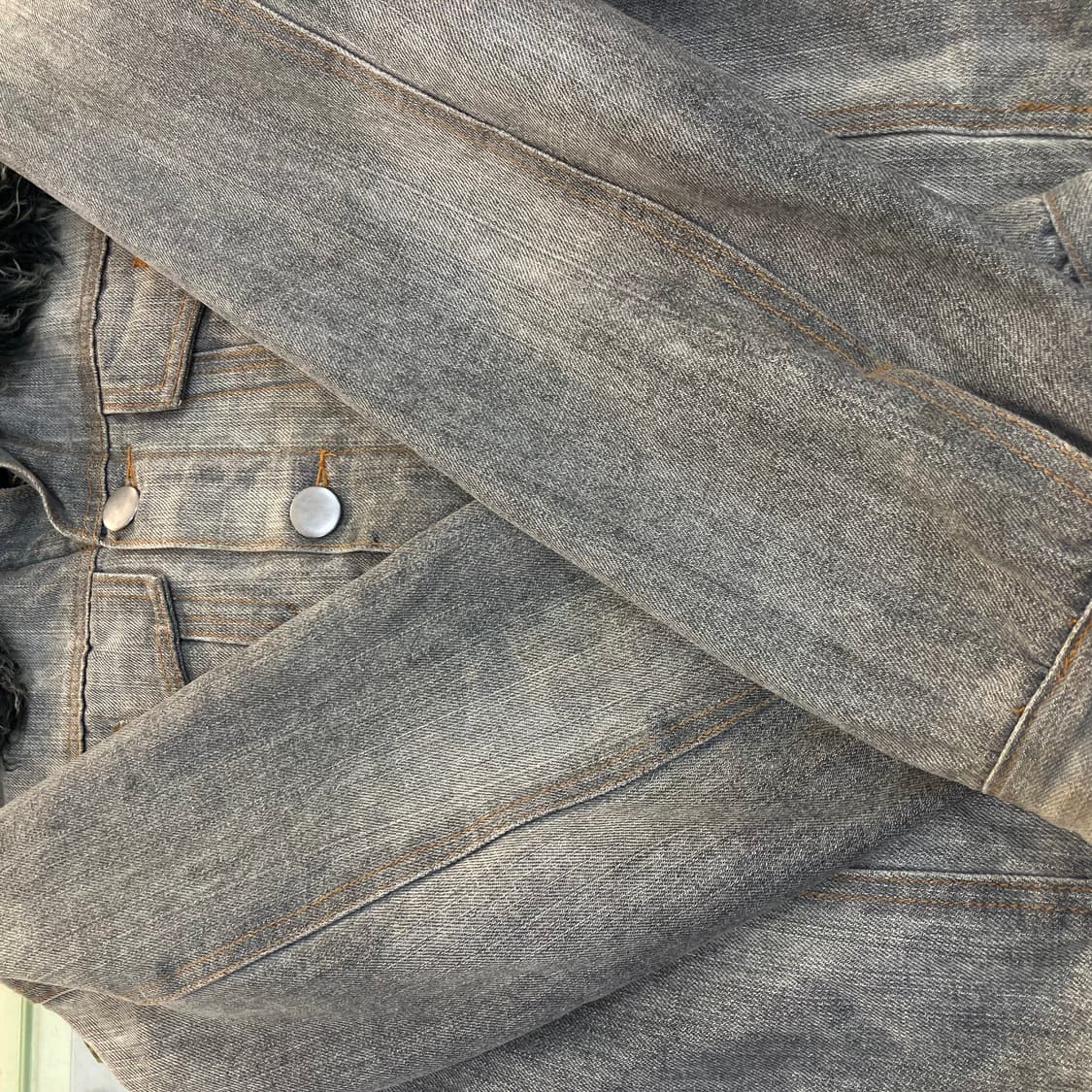 JPN VTG 빈티지 퍼 워싱 데님 자켓 M 상품이미지4