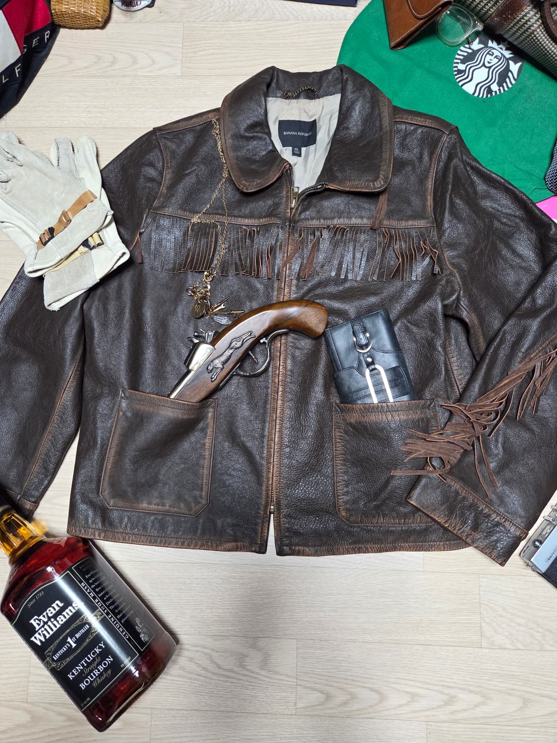 BANANA REPUBLIC 웨스턴 레더자켓 가죽자켓 바이크 라이더 상품이미지2