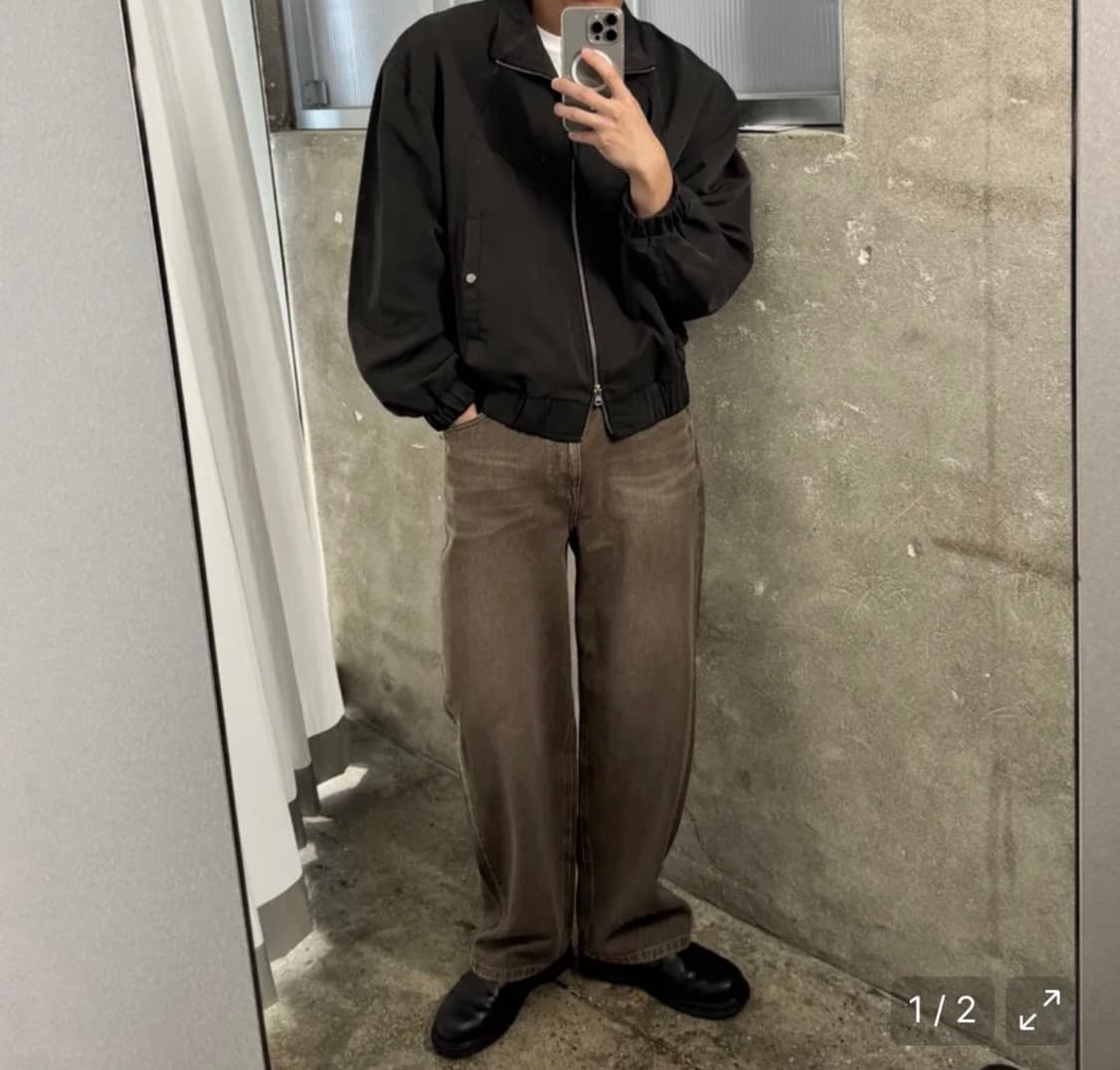 인사일런스 KIPAS 세미와이드 데님 팬츠 VINTAGE KHAKI 상품이미지4