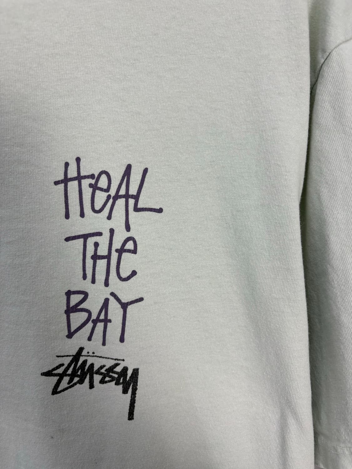 스투시 X 힐 더 베이 피그먼트 다이드 민트 반팔 A3425 상품이미지3