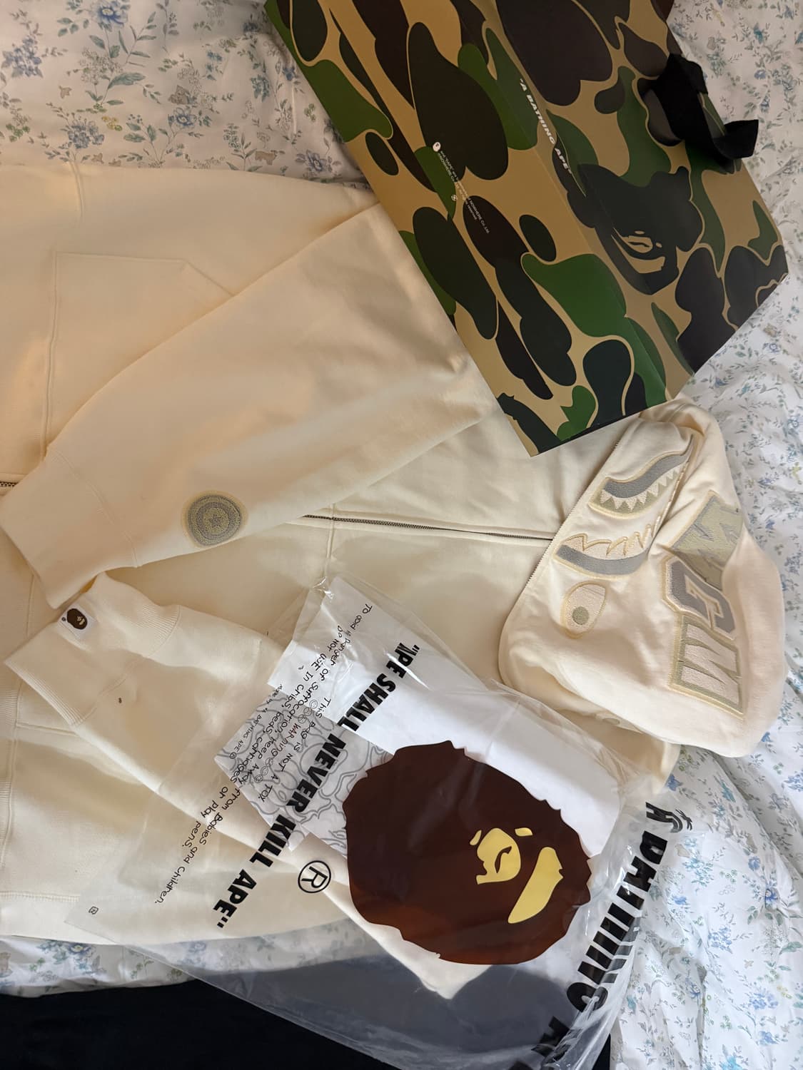 베이프 샤크 후드 집업 아이보리 2xl 상품이미지2