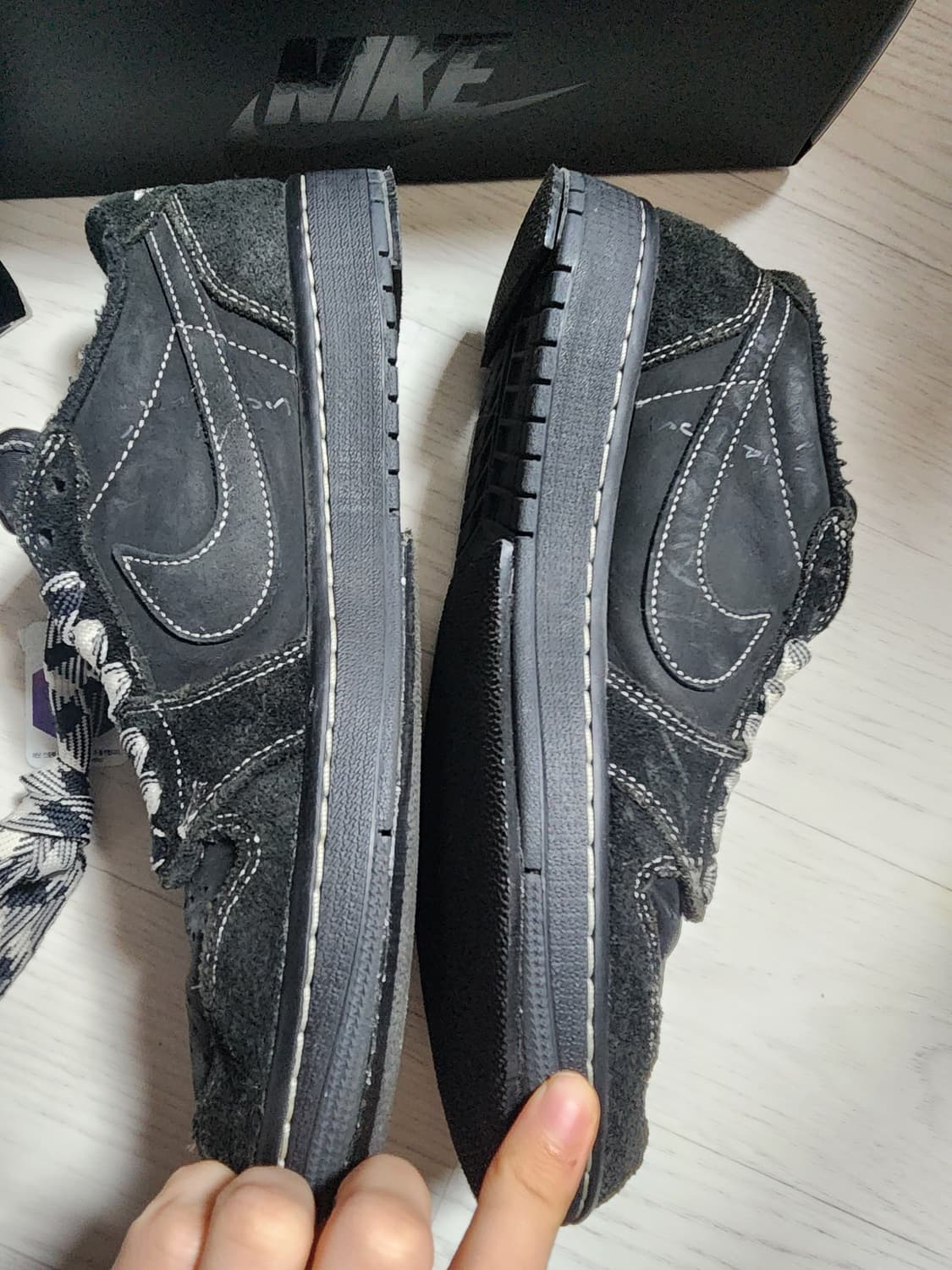 270 ) 조던 1 x 트래비스 스캇 레트로 로우 OG SP 블랙 팬텀 상품이미지3