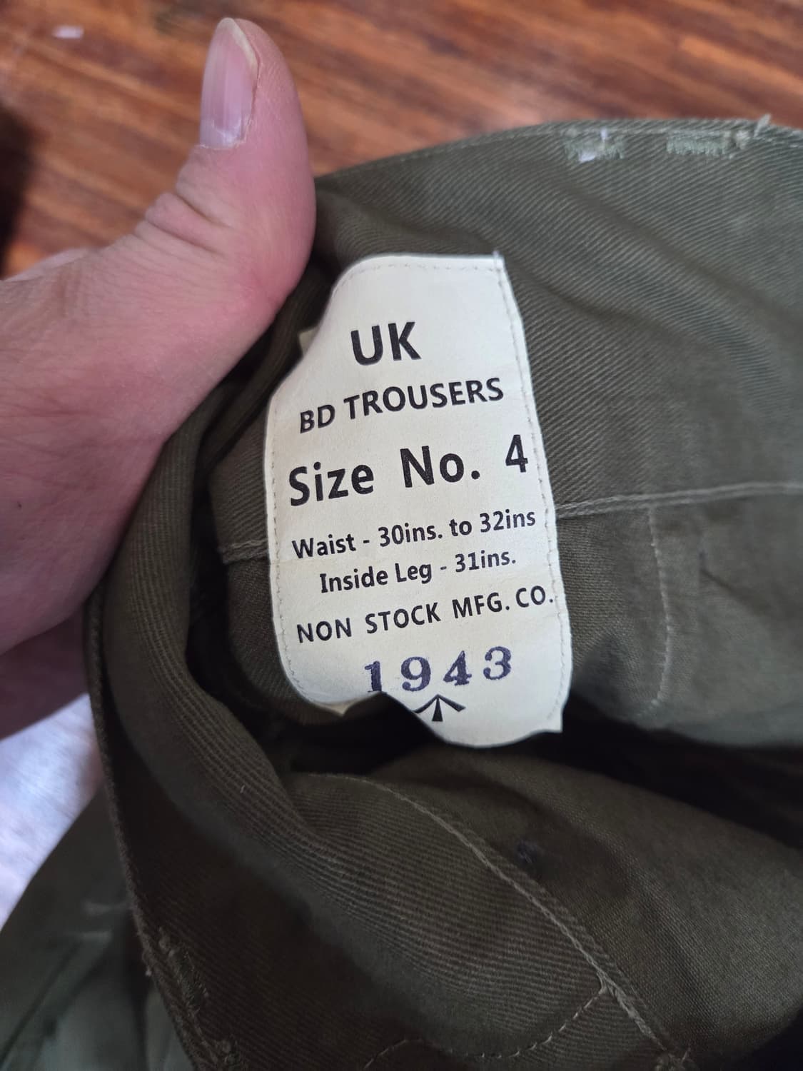 논스탁 1943 영국군 구르카 코튼 팬츠 대략 29 30  상품이미지4