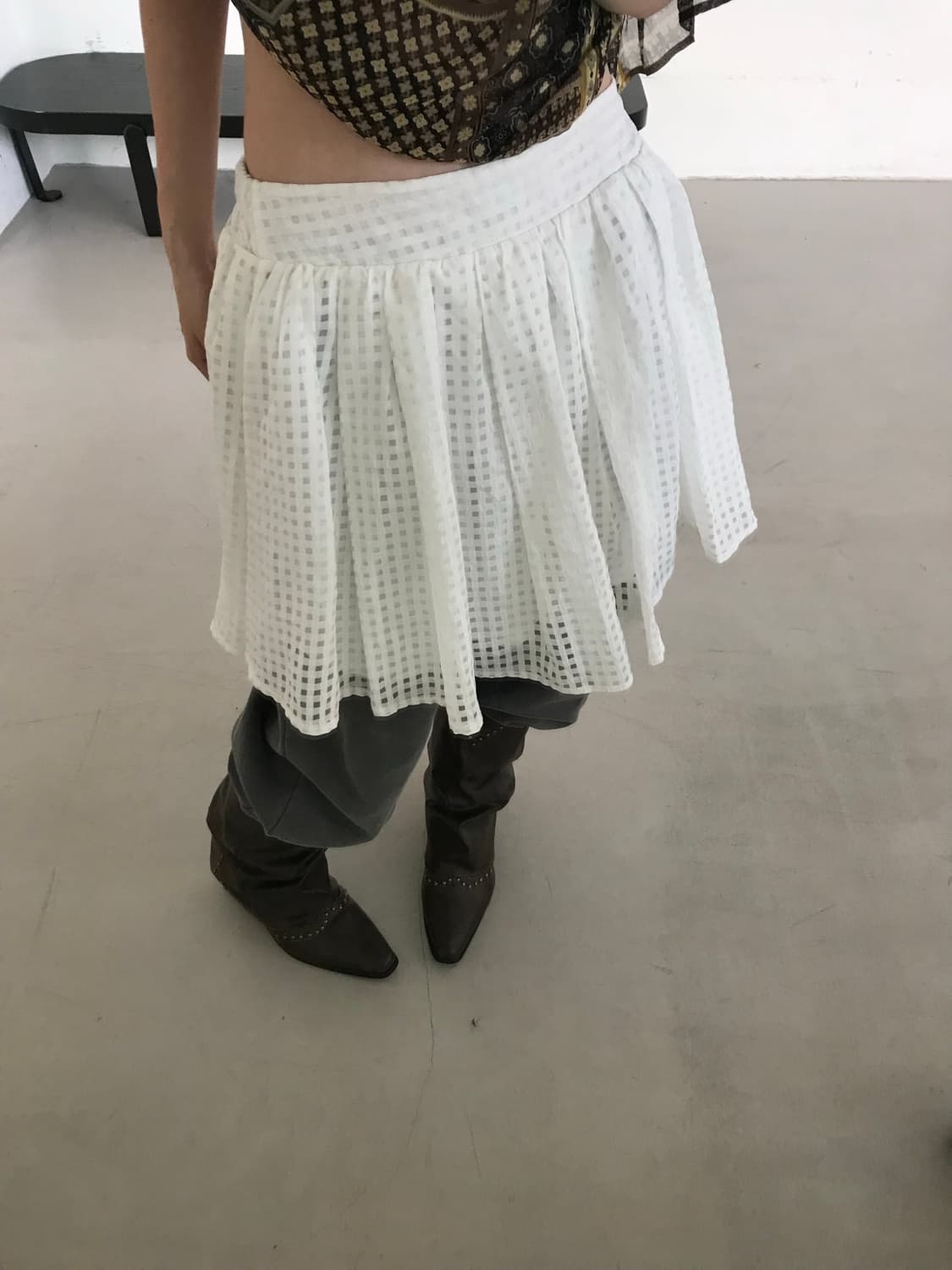 vintage ivory pattern skirt 상품이미지1