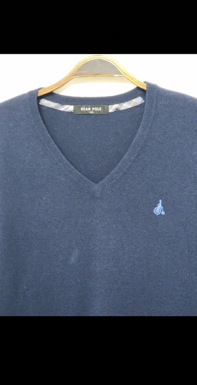 (100) 빈폴 브이넥 니트 네이비 울 실크 캐시미어 스웨터  상품이미지2