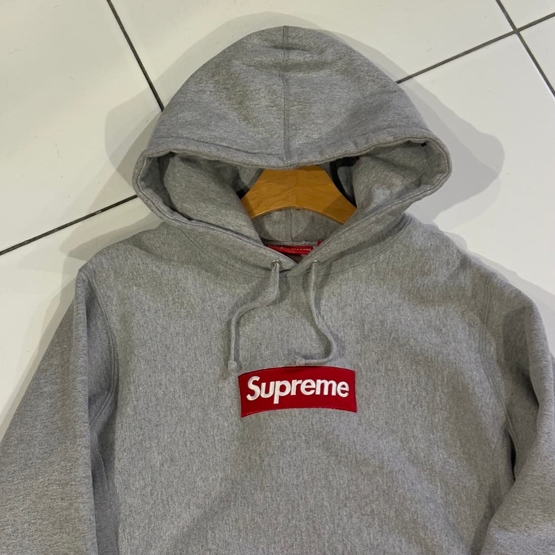 슈프림 박스로고 그레이 후드티 상품이미지2