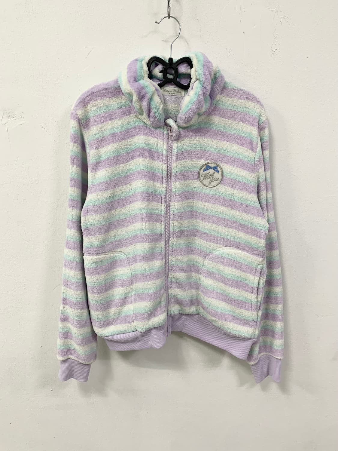 조지후쿠 파스텔 스트라이프 폭닥 후드집업 상품이미지5