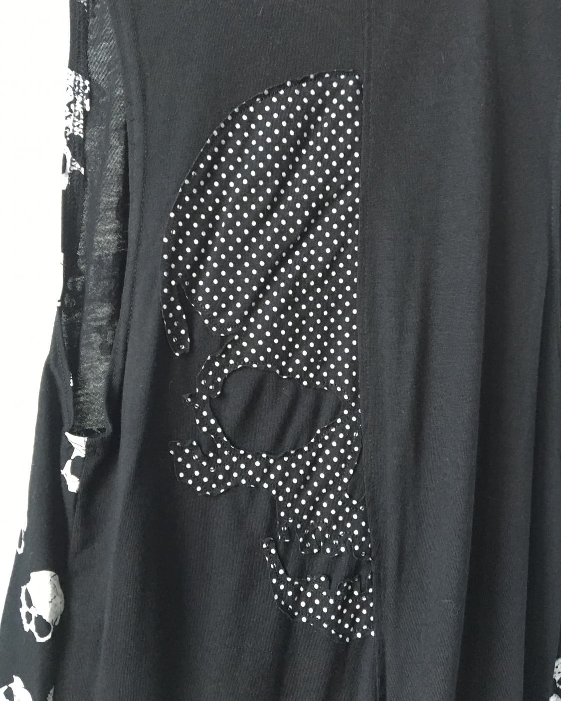 Skull pattern point drape open vest 상품이미지5