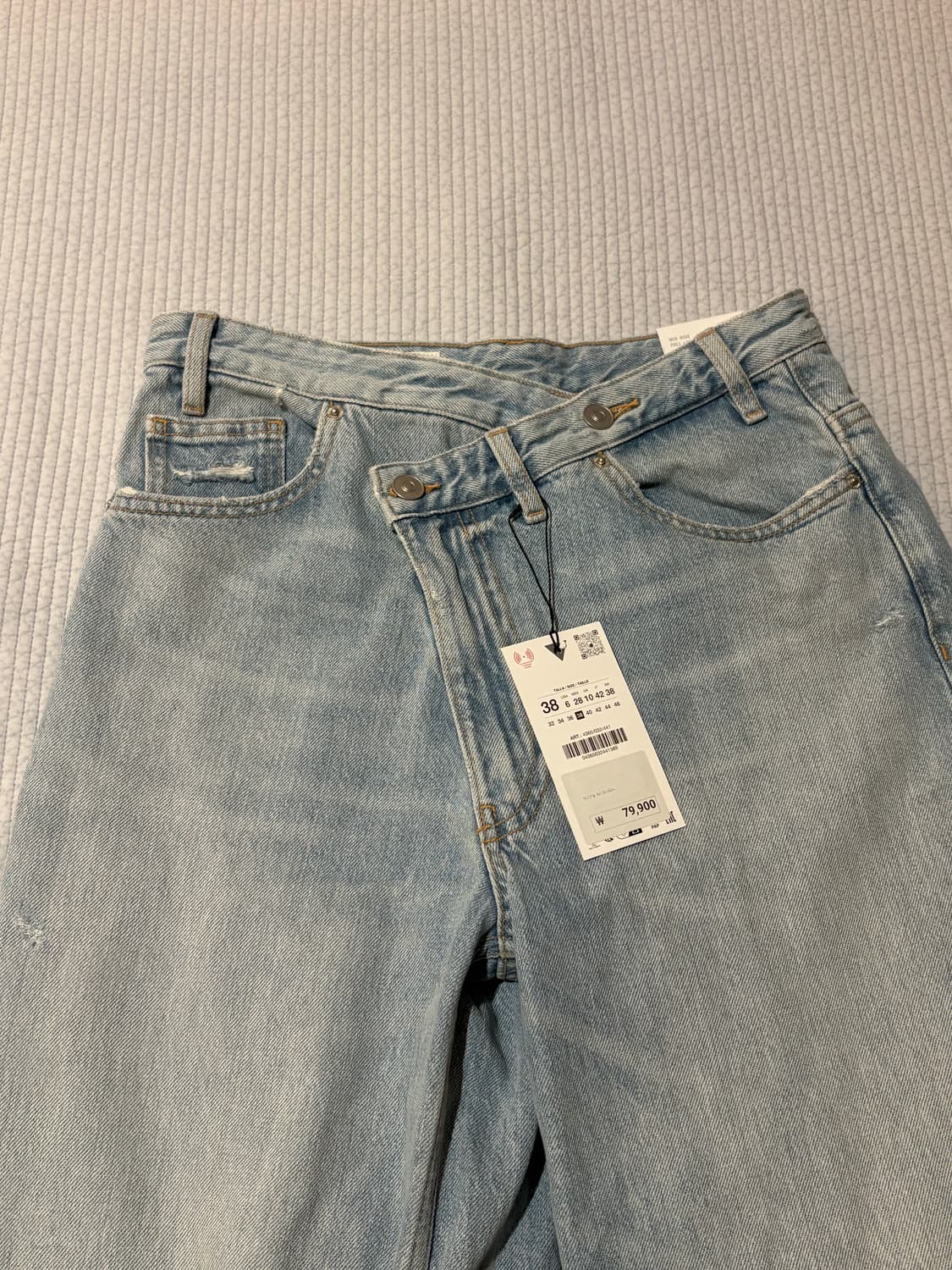 자라 언발란스 팬츠 연청 상품이미지3