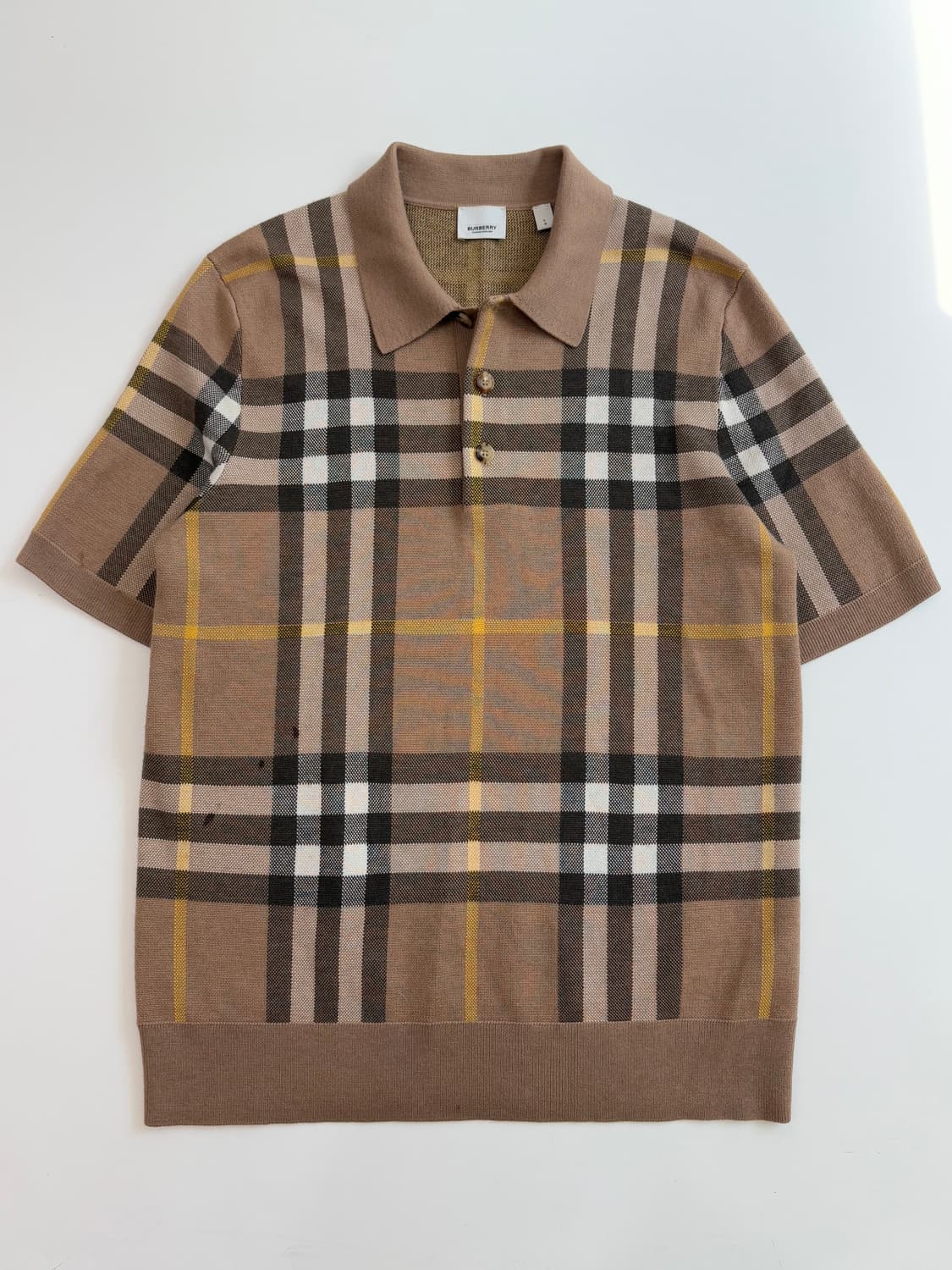 BURBERRY 버버리 신형 노바체크 3버튼 카라 반팔 니트 상품이미지2