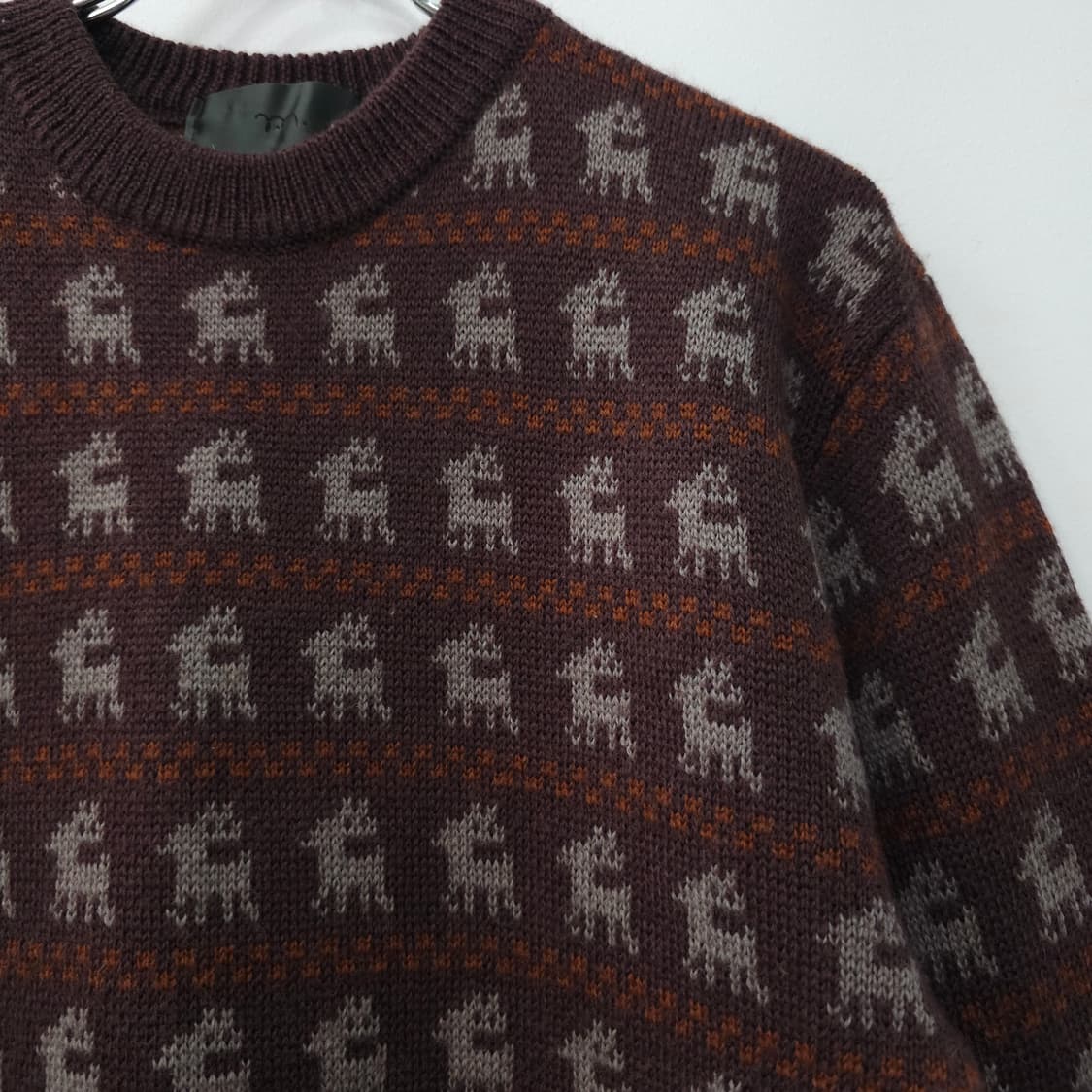 모100% 사슴패턴 빈티지니트 상품이미지5