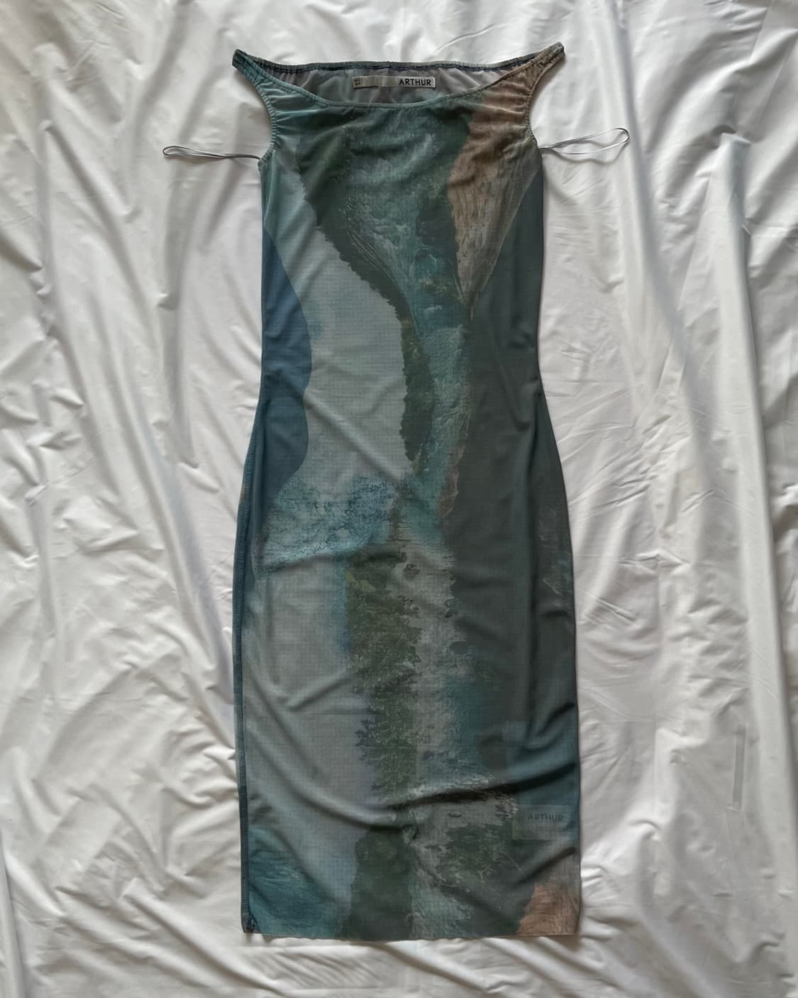 Arthur blue digital print mesh dress 6 상품이미지1