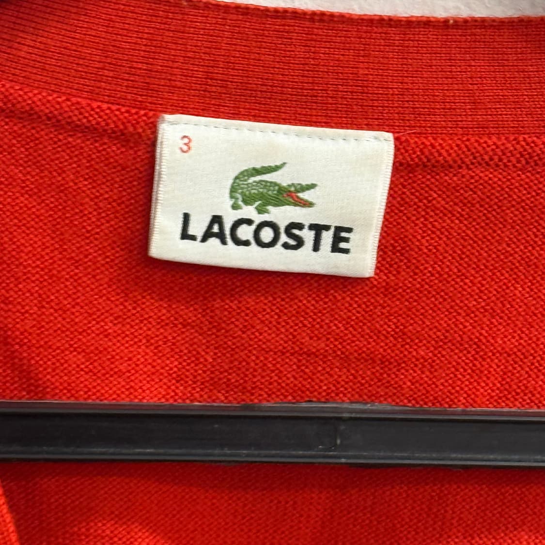 라코스테 스몰 로고 레드 가디건 3 상품이미지2