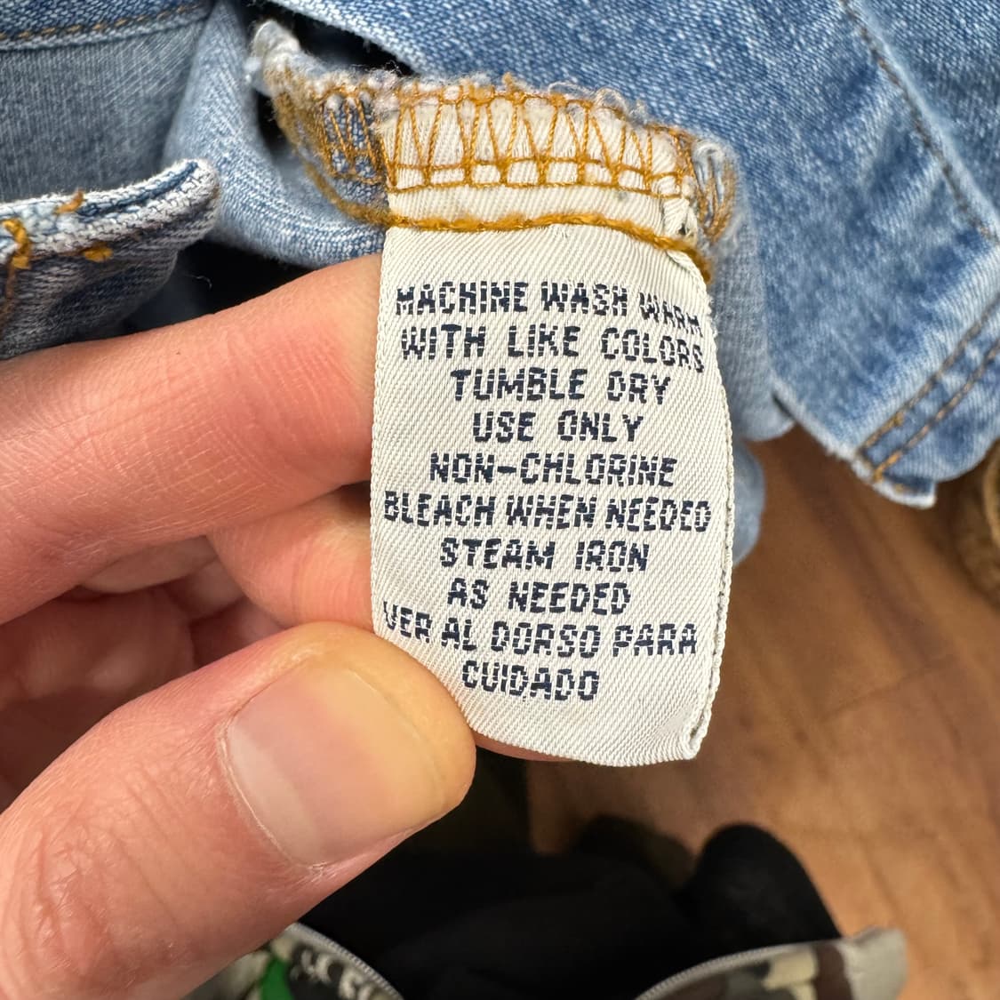 90s USA VINTAGE 데님 초어 코트 전면 4포켓 디테일 연청 상품이미지6