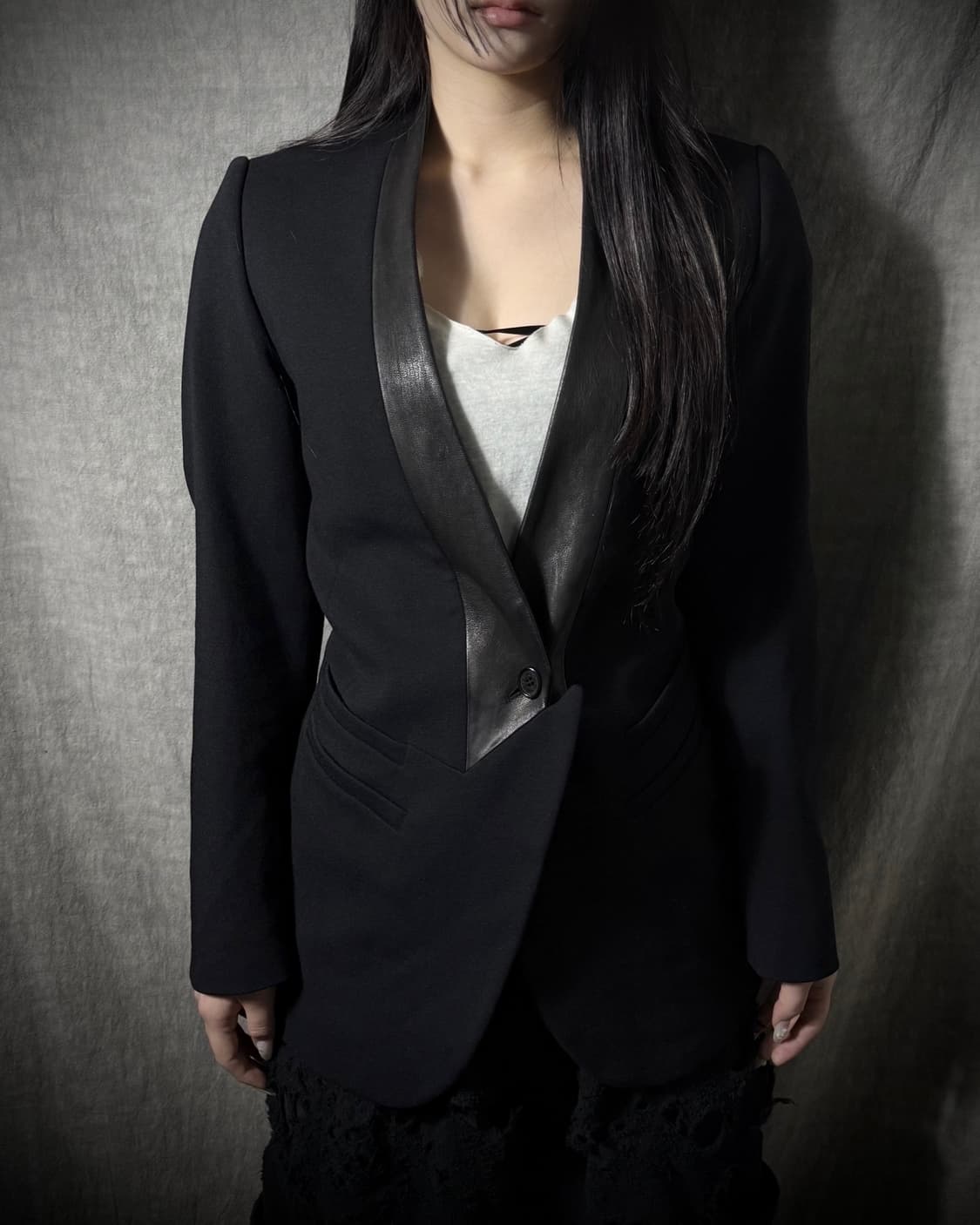 Neil Barrett Leather Lapel Tuxedo blazer 상품이미지1