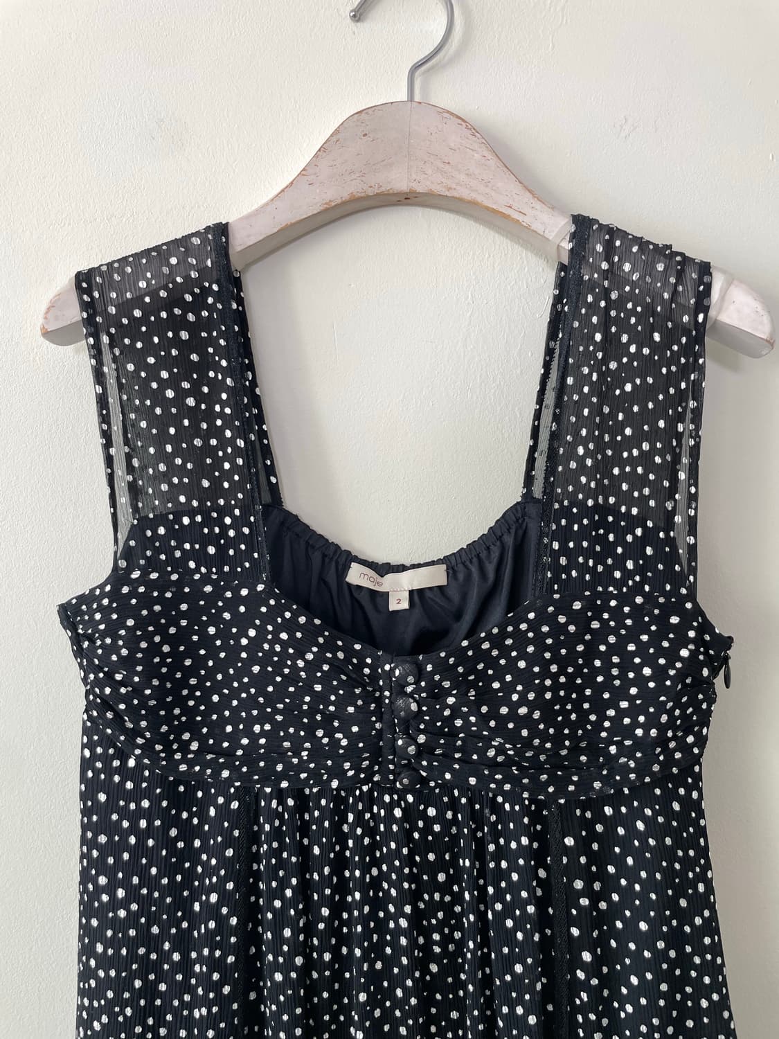 maje silver dot silk dress 상품이미지2