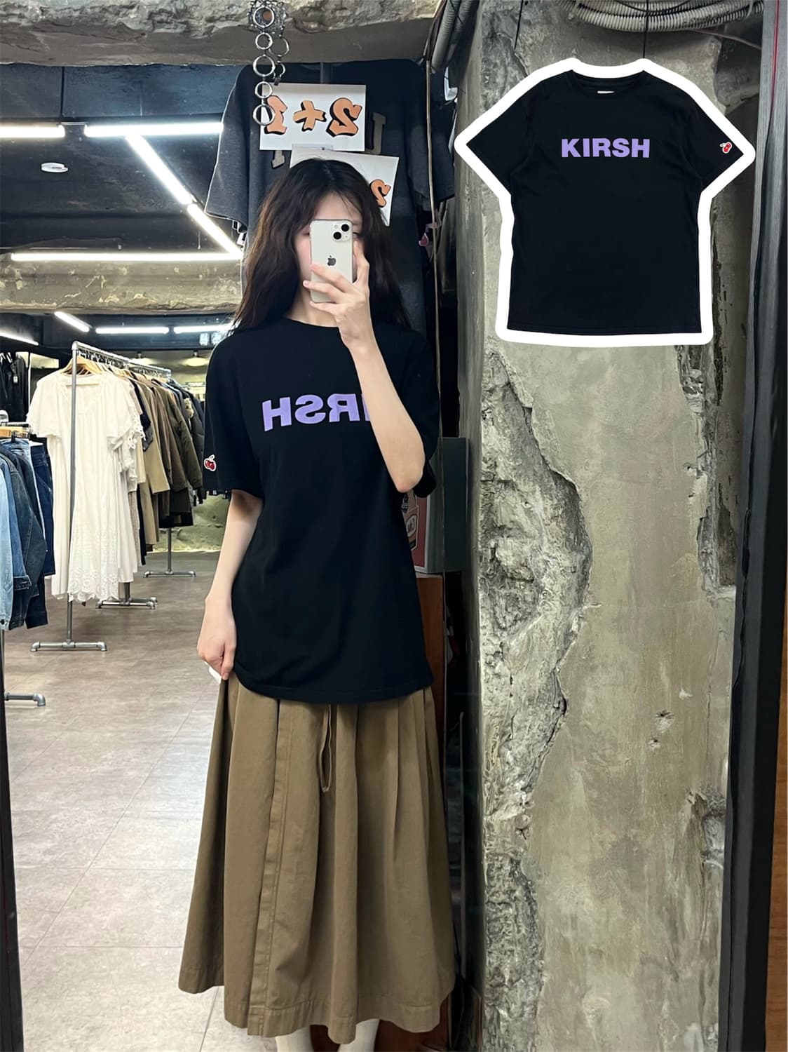 키르시 빅로고 반팔티 블랙 #csz4079 상품이미지1