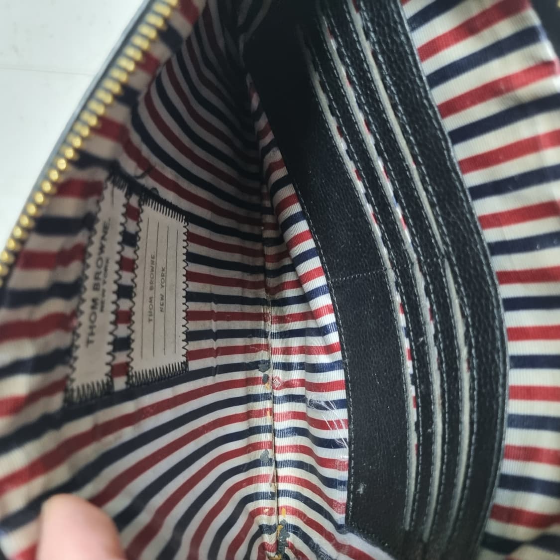 톰브라운 블랙 레더 파우치 상품이미지4