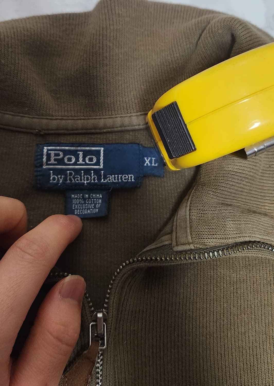 폴로 랄프로렌 오버핏 브라운 반집업 니트 맨투맨 상품이미지5