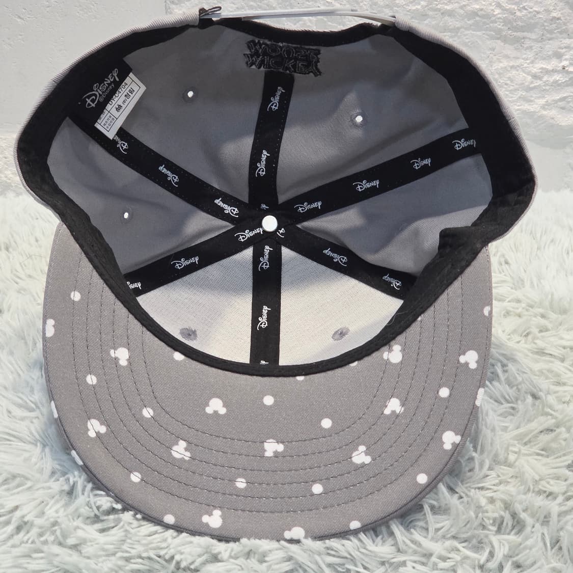 L2-5:디즈니 미키 체크 플랫 바이저 스냅백 56~58cm-거의새거 상품이미지6