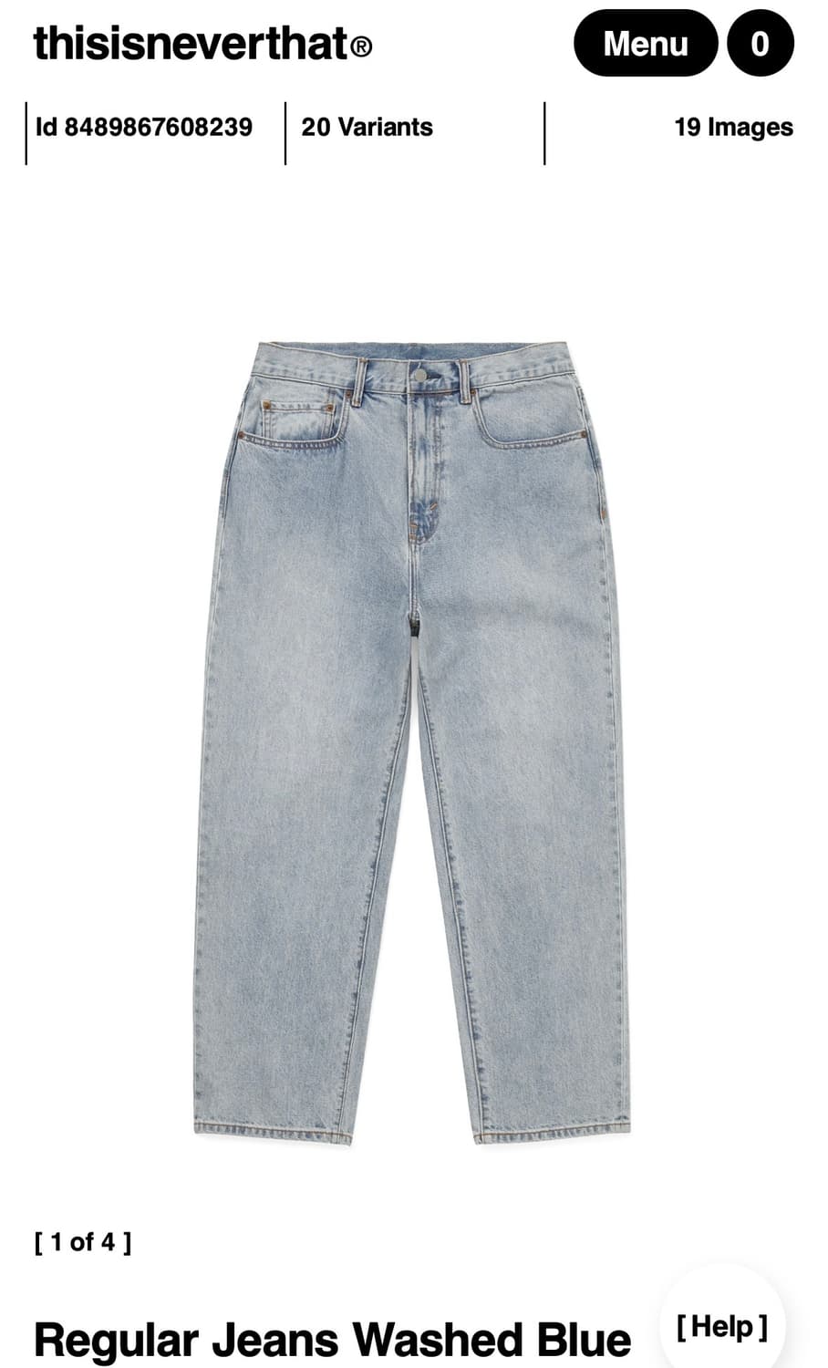 디스이즈네버댓) Regular Jeans Washed Blue M 상품이미지1