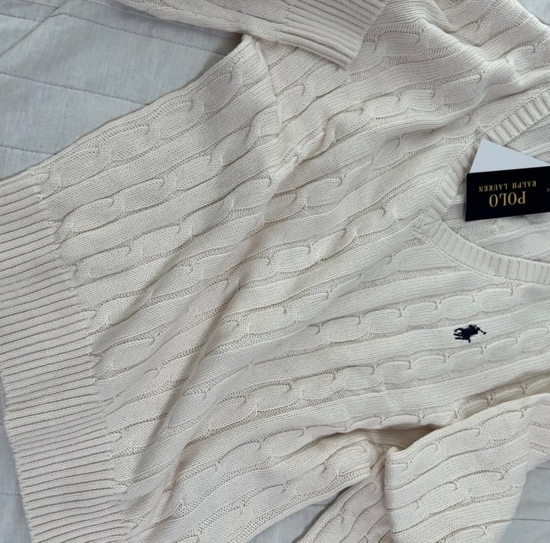 폴로 캐이블 브이넥 니트 M 상품이미지2