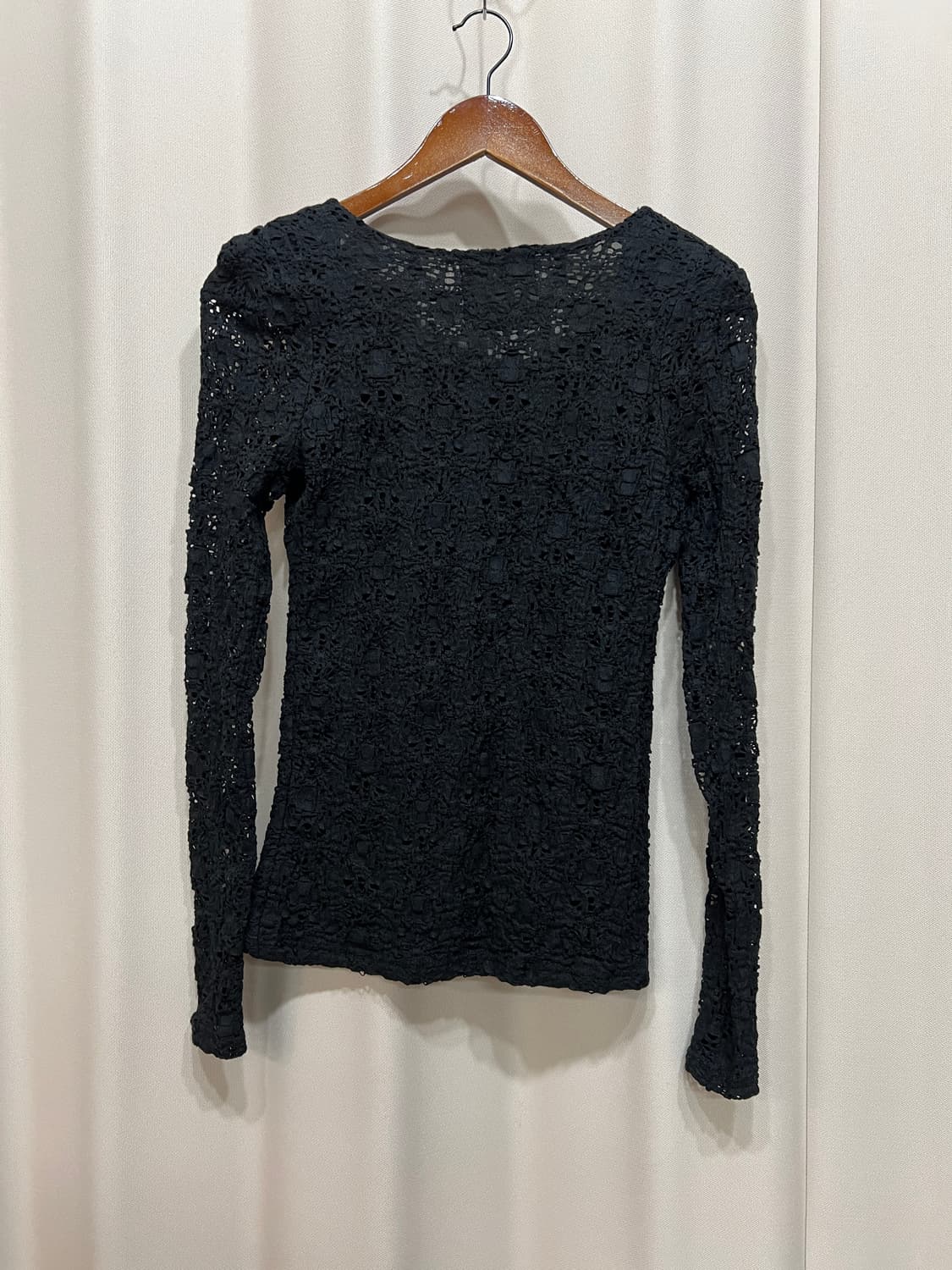 빈티지 여성 펀칭 그물 롱승리브 상품이미지5