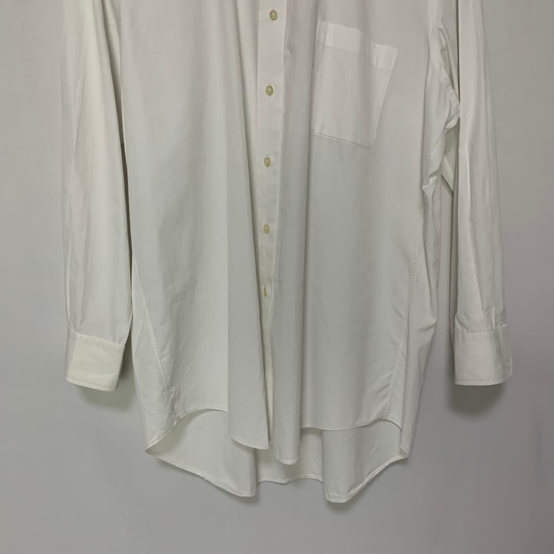 아쿠아스큐텀 빈티지 화이트 베이직 셔츠 기본 남녀공용 상품이미지3