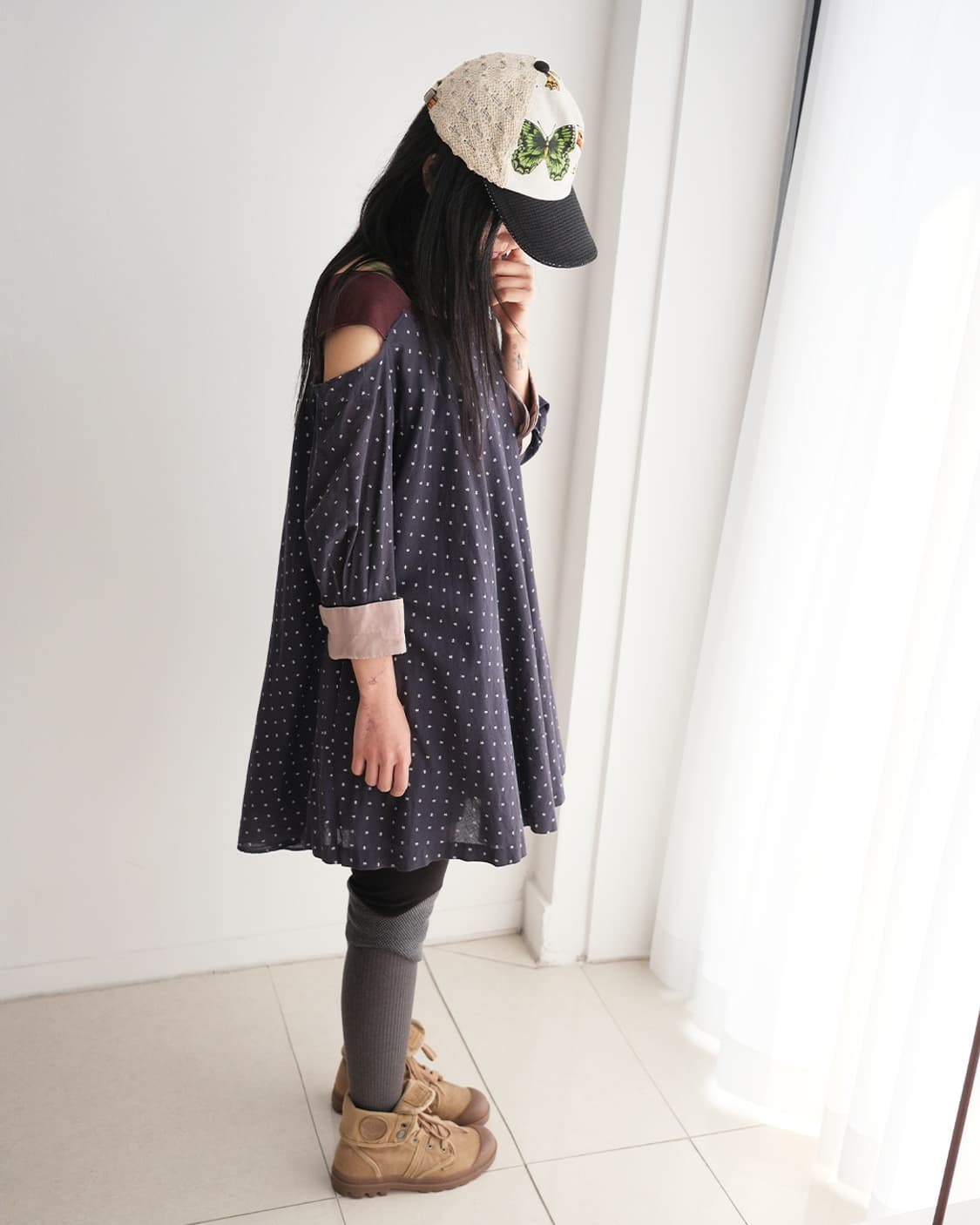 Baby doll silk cuff dress 상품이미지2