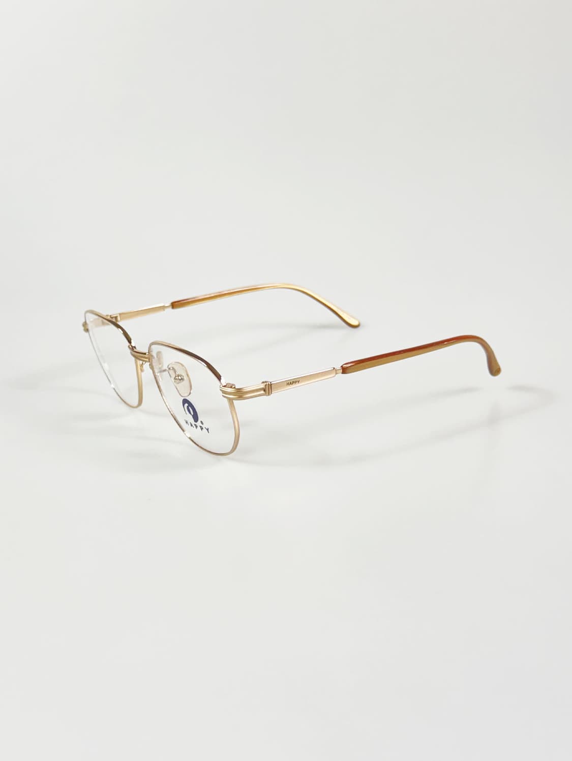 90s HAPPY 골드 슬림 스퀘어 메탈 빈티지 안경 상품이미지3