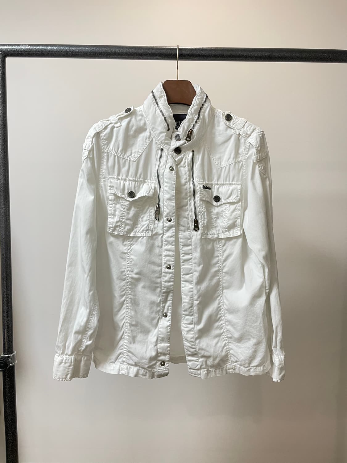 (L) Buckaroo 버커루 화이트 견장 포켓 락시크 자켓 상품이미지1