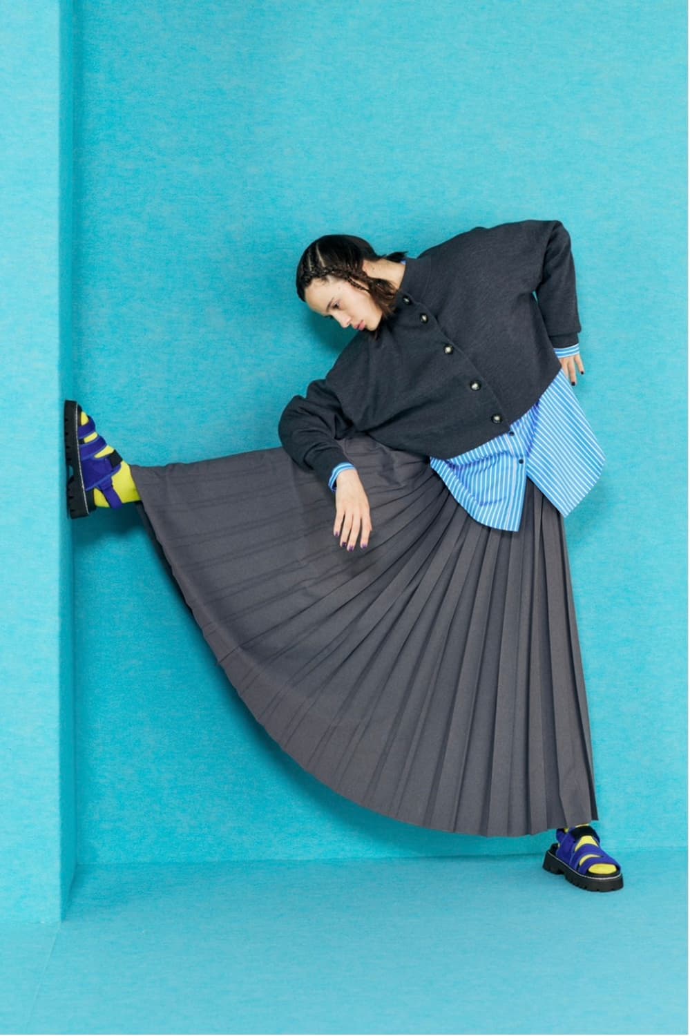 엔폴드 하이넥 루즈핏 가디건 상품이미지3