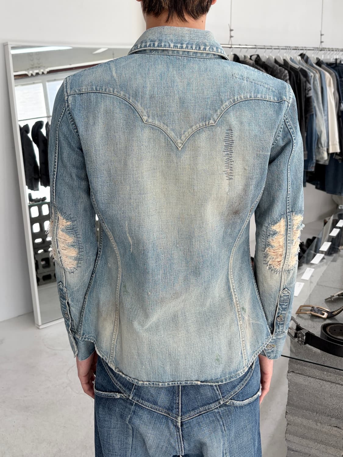백래쉬 디스트레스드 웨스턴 데님 자켓 상품이미지2