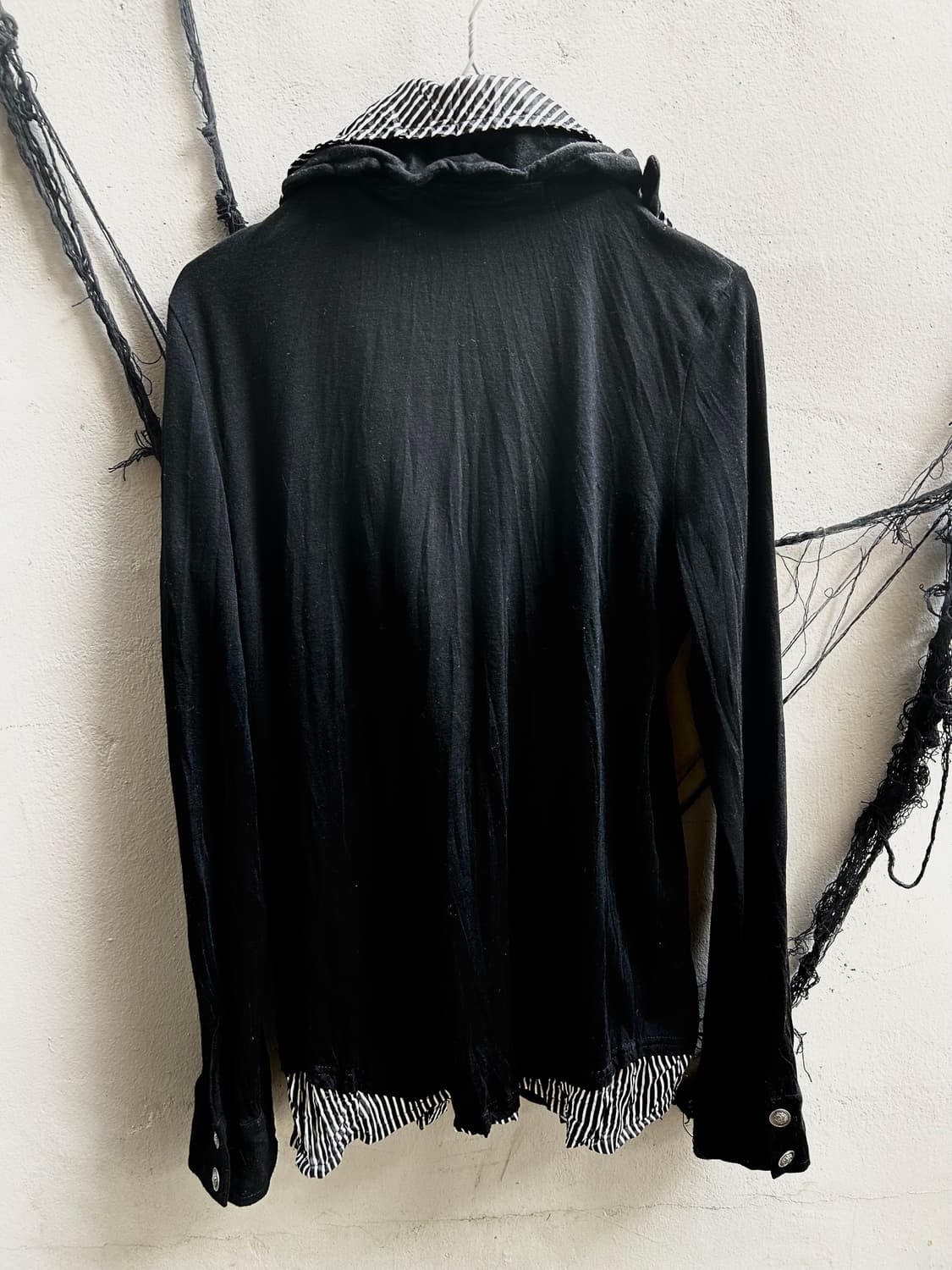 2000s 락시크 체크 레이어드 카라 집업 상품이미지2