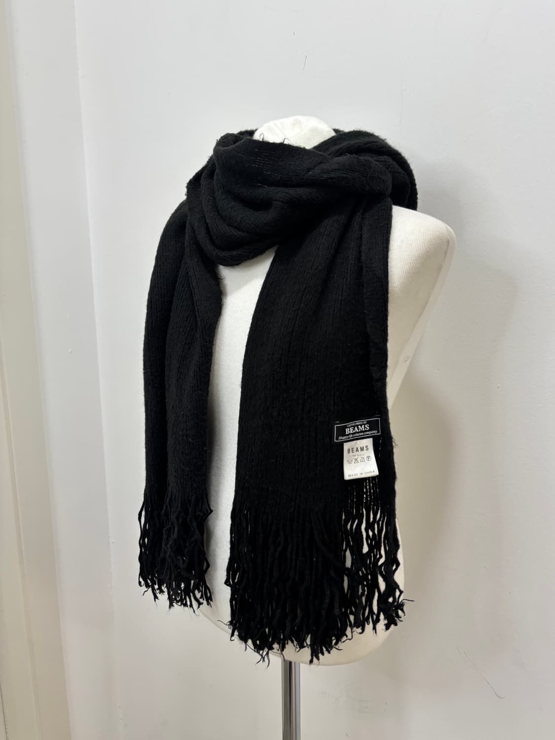 Beams 빔즈 블랙 아크릴 머플러 목도리 상품이미지1