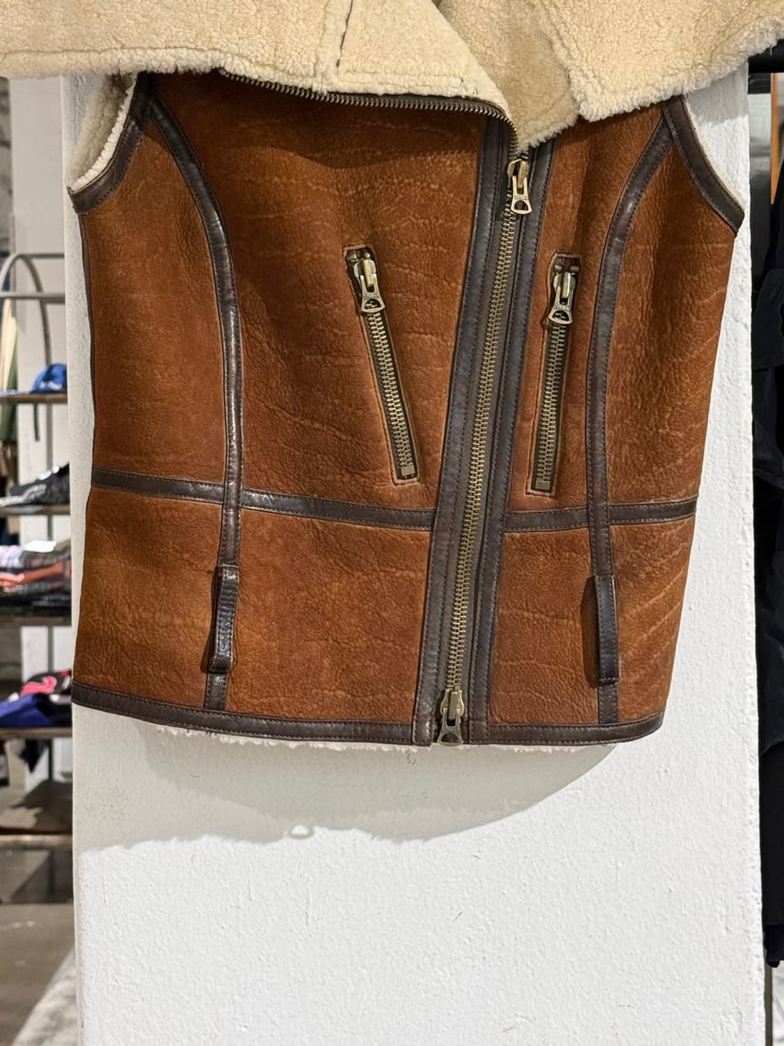 랄프로렌 브라운 램 시어링 카우 레더 무스탕 베스트 상품이미지5