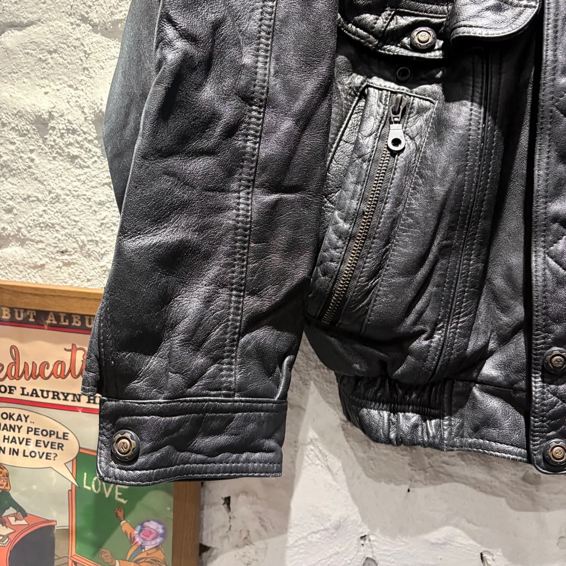 빈티지 양가죽 봄버 포켓 자켓 상품이미지3