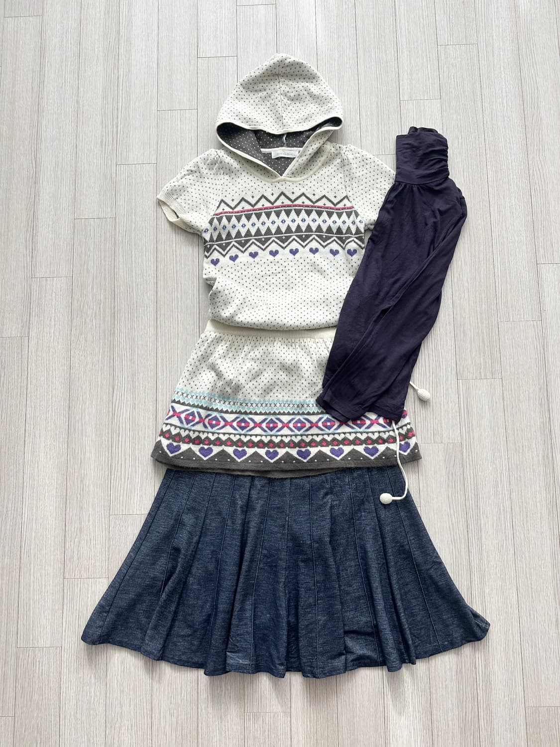 jpn 히피 하구미 스즈코 키치 괴짜 레이어드 코디세트 상품이미지5