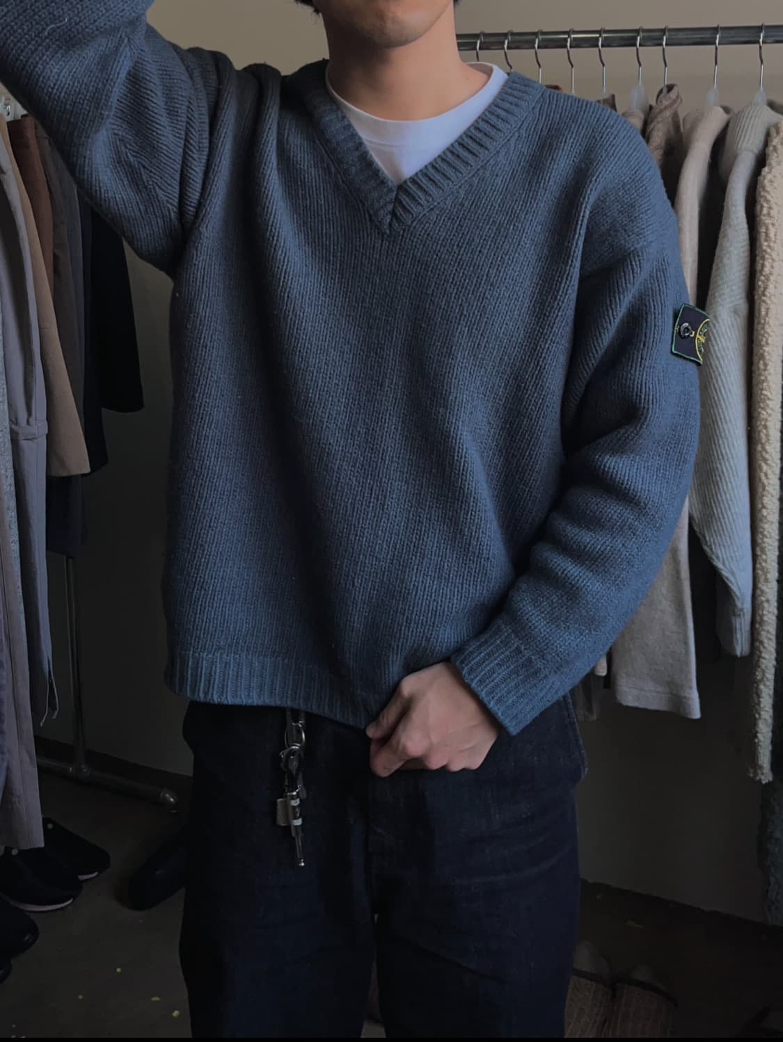 [M]92AW 스톤아일랜드 아카이브 브이넥 니트 상품이미지1