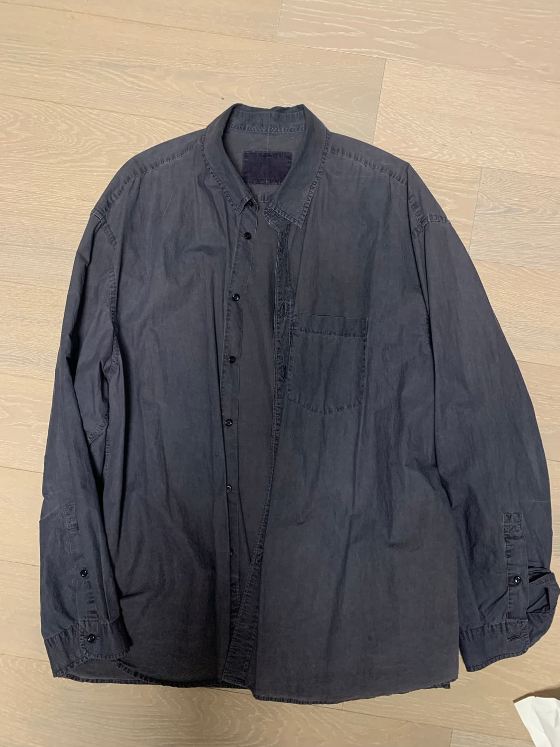 포터리 가먼트 다이드 컴포트 셔츠 차콜 3사이즈 상품이미지2