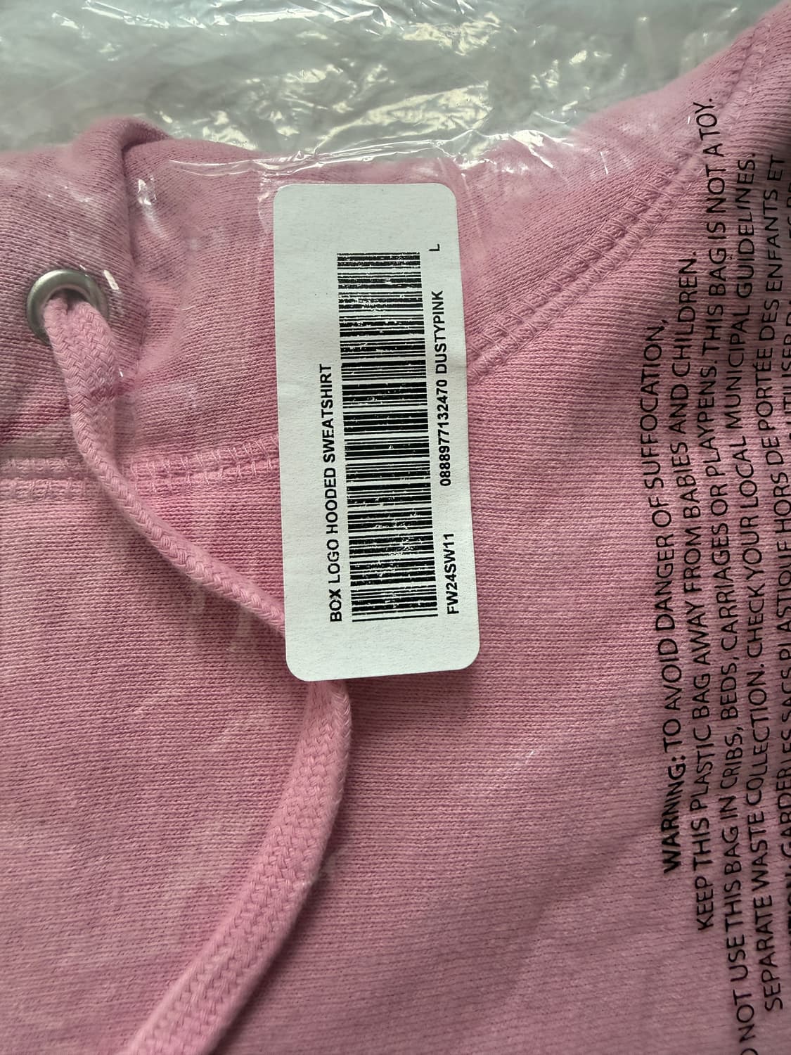 24fw 슈프림 박스로고 후드 L 더스티핑크 상품이미지8