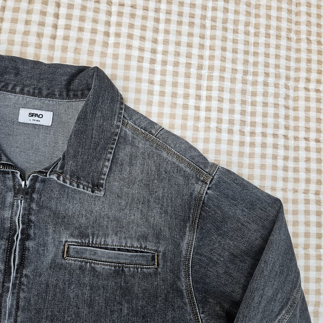 스파오 집업 데님 청자켓 남자100 상품이미지4